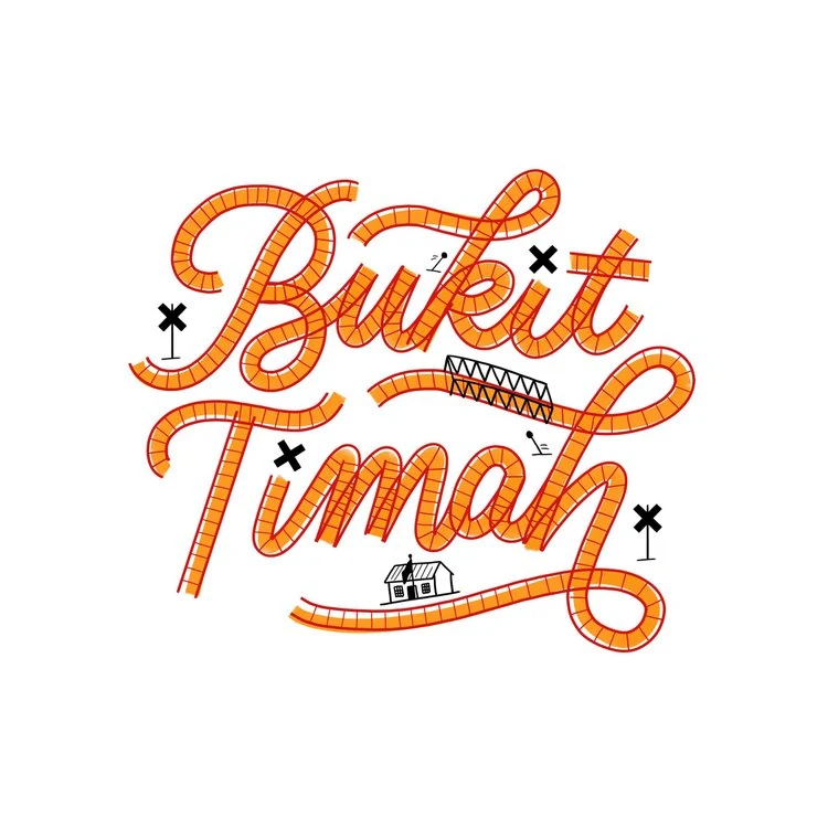 Hand-lettered Bukit Timah artwork inspired by the railway