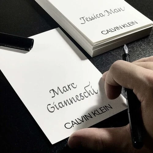 Live handwritten personalisation for Calvin Klein cards