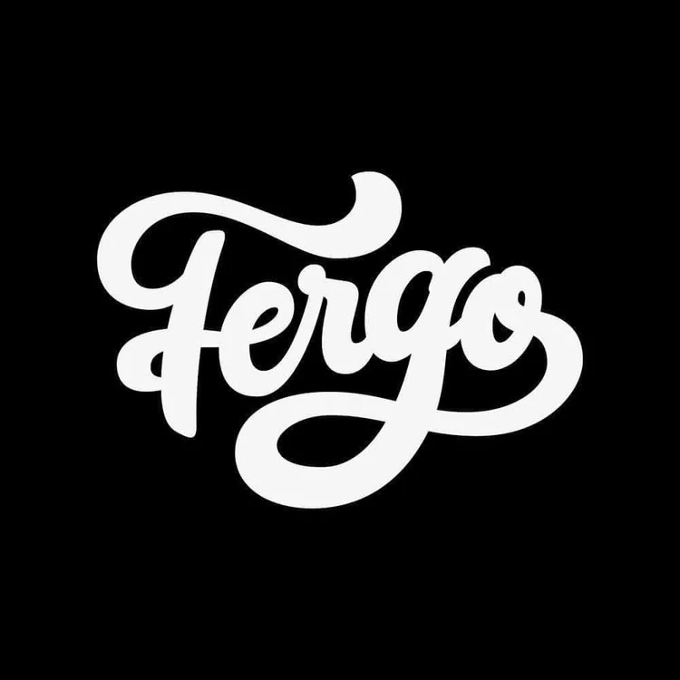 White Fergo hand-lettered logo on a black background